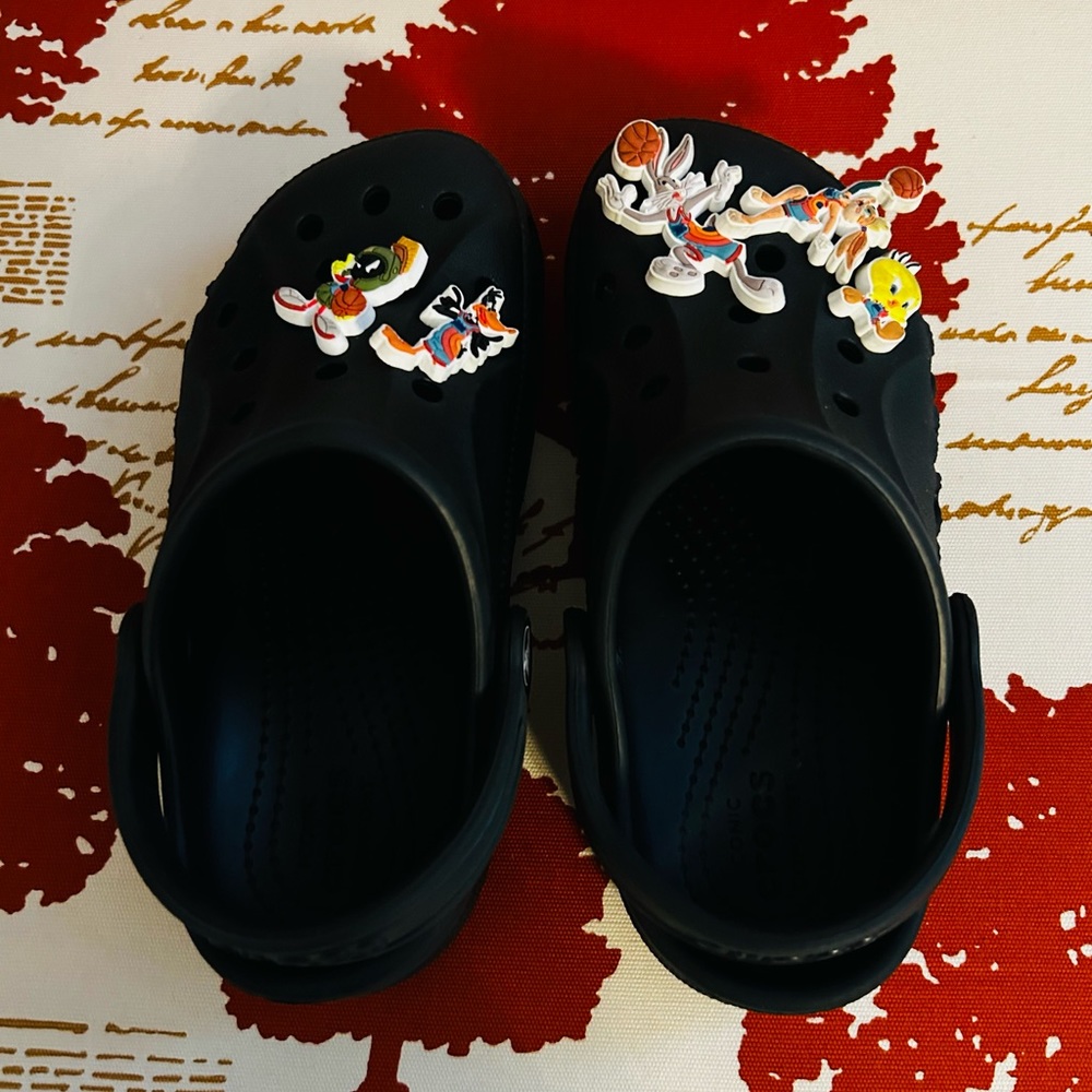 Crocs with Space Jam Jibbitz